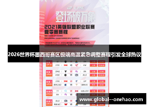 2026世界杯墨西哥赛区极端高温紧急调整赛程引发全球热议